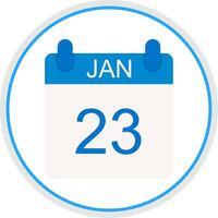 January Flat Circle Icon vector