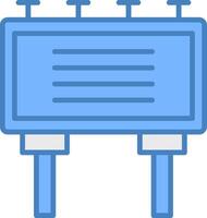 Billboard Line Filled Blue Icon vector