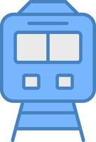 Train Line Filled Blue Icon vector