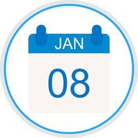 January Flat Circle Icon vector