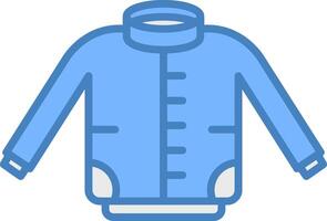 chaqueta línea lleno azul icono vector