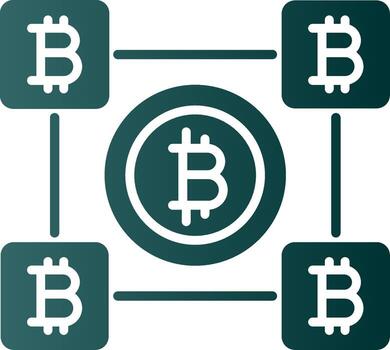 Bitcoin Blocks Glyph Gradient Icon vector