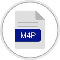 M4P File Format Flat Circle Icon vector