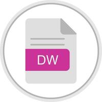 dw archivo formato plano circulo icono vector