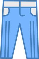 pantalones línea lleno azul icono vector