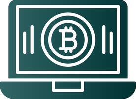 Bitcoin Mining Glyph Gradient Icon vector