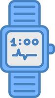 Watch Line Filled Blue Icon vector