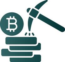 Bitcoin Mining Glyph Gradient Icon vector