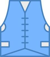 Vest Line Filled Blue Icon vector