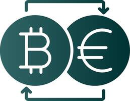 Bitcoin Changer Glyph Gradient Icon vector