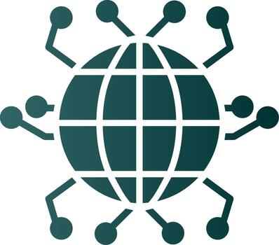 global redes glifo degradado icono vector