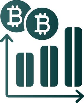 Bitcoin Graph Glyph Gradient Icon vector