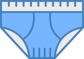 Underwear Line Filled Blue Icon vector