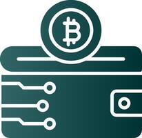 Cryptocurrency Wallet Glyph Gradient Icon vector