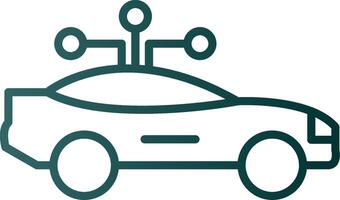 icono de gradiente de línea de coche inteligente vector