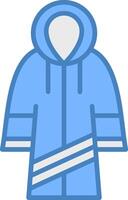 Raincoat Line Filled Blue Icon vector