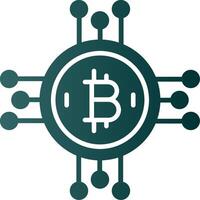 Bitcoin Bitcoin Glyph Gradient Icon vector