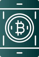 Bitcoin Pay Glyph Gradient Icon vector