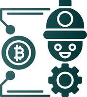 bitcoin arte glifo degradado icono vector