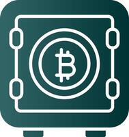 Bitcoin Storage Glyph Gradient Icon vector