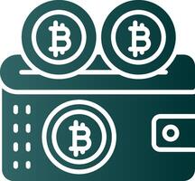 Bitcoin Wallet Glyph Gradient Icon vector
