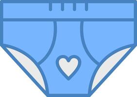 Underwear Line Filled Blue Icon vector