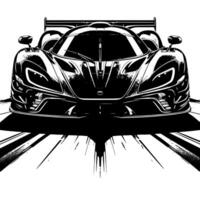 black and white illustration of a Hypercar Sports Car vector