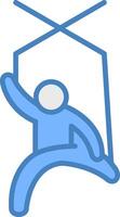 puppet Line Filled Blue Icon vector