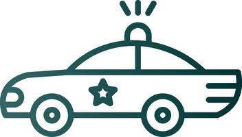 icono de gradiente de línea de coche de policía vector