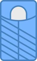 Sleeping Bag Line Filled Blue Icon vector