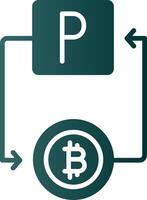 Bitcoin Paypal Glyph Gradient Icon vector