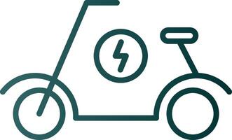 icono de gradiente de línea de scooter vector