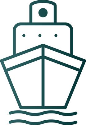 Boat Line Gradient Icon