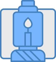 Lantern Line Filled Blue Icon vector