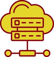 Cloud Database Vintage Icon Design vector