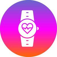 Heart Rate Monitor Glyph Gradient Circle Icon Design vector