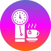 Clock Glyph Gradient Circle Icon Design vector