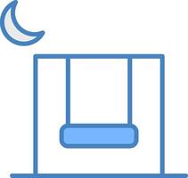 Swing Line Filled Blue Icon vector