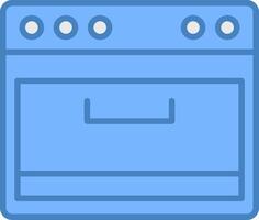 Cooking Stove Line Filled Blue Icon vector