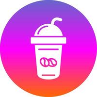 Coffee Shake Glyph Gradient Circle Icon Design vector