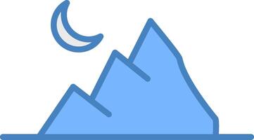 Mountain Line Filled Blue Icon vector