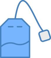 Tea Bag Line Filled Blue Icon vector