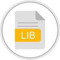 LIB File Format Flat Circle Icon vector