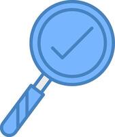 Magnifying Glass Line Filled Blue Icon vector