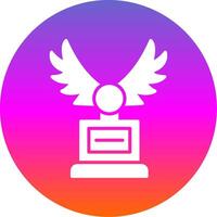 Wings Glyph Gradient Circle Icon Design vector