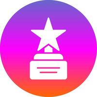 Star Glyph Gradient Circle Icon Design vector