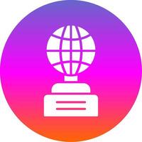 Globe Glyph Gradient Circle Icon Design vector