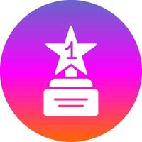Star Glyph Gradient Circle Icon Design vector