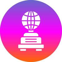 Globe Glyph Gradient Circle Icon Design vector
