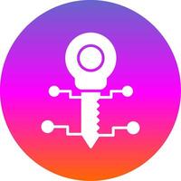 Key Glyph Gradient Circle Icon Design vector